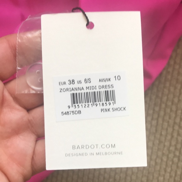 Bardot hot pink midi strapless dress NWT - Picture 6 of 6